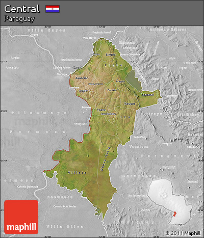 Satellite Map of Central, lighten, desaturated