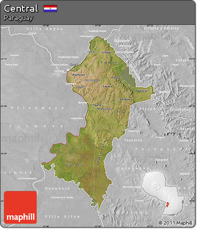 Satellite Map of Central, lighten, desaturated