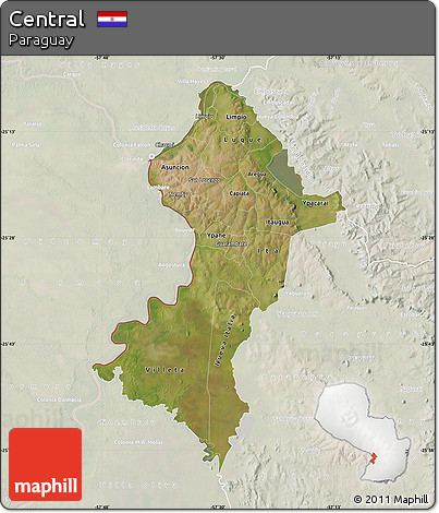 Satellite Map of Central, lighten