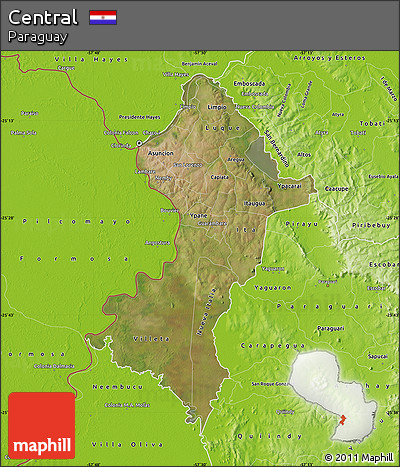Satellite Map of Central, physical outside
