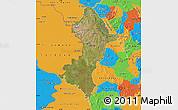 Satellite Map of Central, political outside