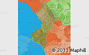 Satellite Map of Central, political shades outside
