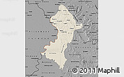 Shaded Relief Map of Central, darken, desaturated