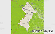 Shaded Relief Map of Central, physical outside