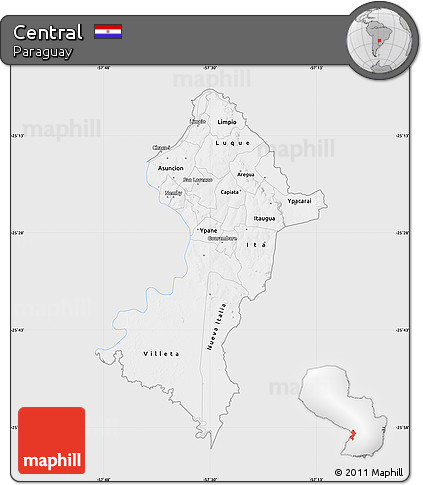 Silver Style Map of Central, single color outside