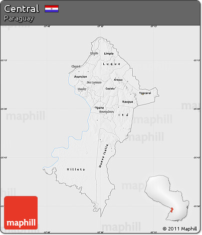 Silver Style Map of Central, single color outside