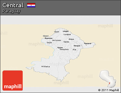 Classic Style Panoramic Map of Central, single color outside