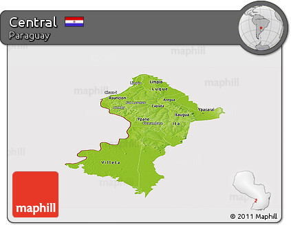 Physical Panoramic Map of Central, cropped outside