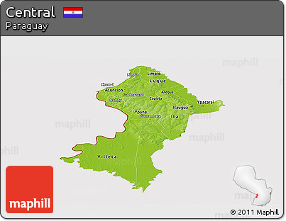 Physical Panoramic Map of Central, cropped outside
