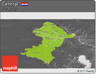 Physical Panoramic Map of Central, darken, desaturated