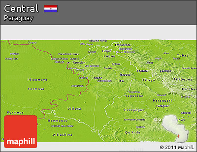 Physical Panoramic Map of Central