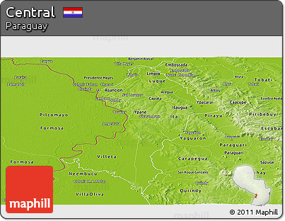 Physical Panoramic Map of Central