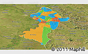 Political Panoramic Map of Central, satellite outside