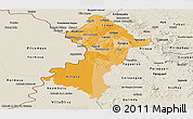 Political Shades Panoramic Map of Central, shaded relief outside