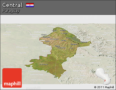 Satellite Panoramic Map of Central, lighten