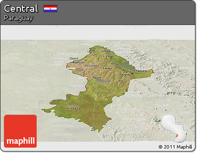 Satellite Panoramic Map of Central, lighten