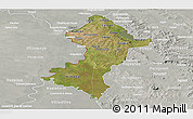 Satellite Panoramic Map of Central, lighten, semi-desaturated