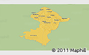 Savanna Style Panoramic Map of Central, single color outside