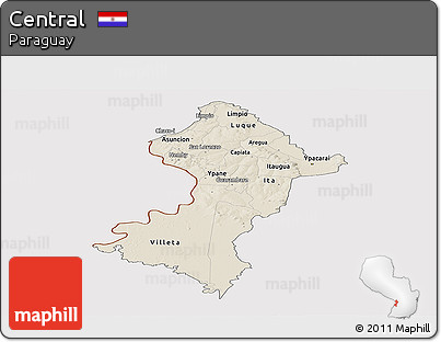 Shaded Relief Panoramic Map of Central, cropped outside