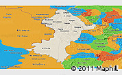 Shaded Relief Panoramic Map of Central, political outside