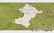 Shaded Relief Panoramic Map of Central, satellite outside