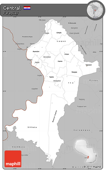 Gray Simple Map of Central