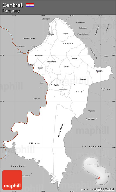 Gray Simple Map of Central