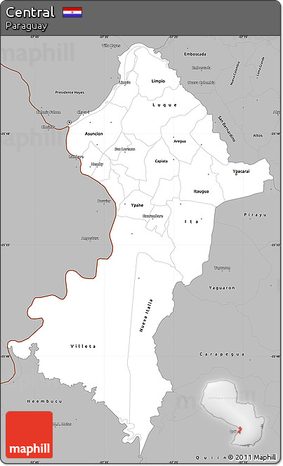 Gray Simple Map of Central
