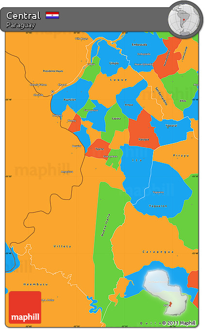 Political Simple Map of Central