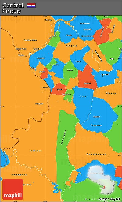 Political Simple Map of Central