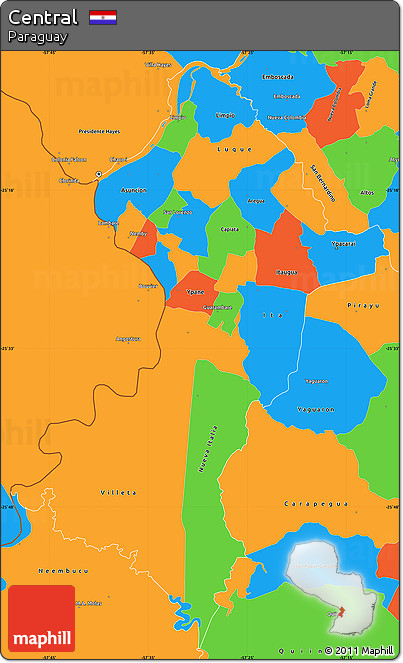 Political Simple Map of Central