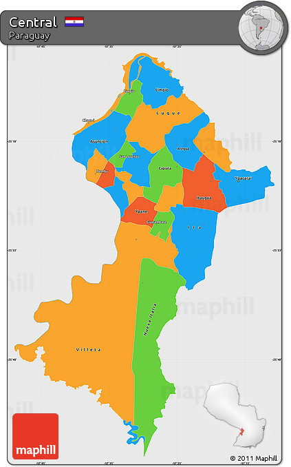 Political Simple Map of Central, single color outside