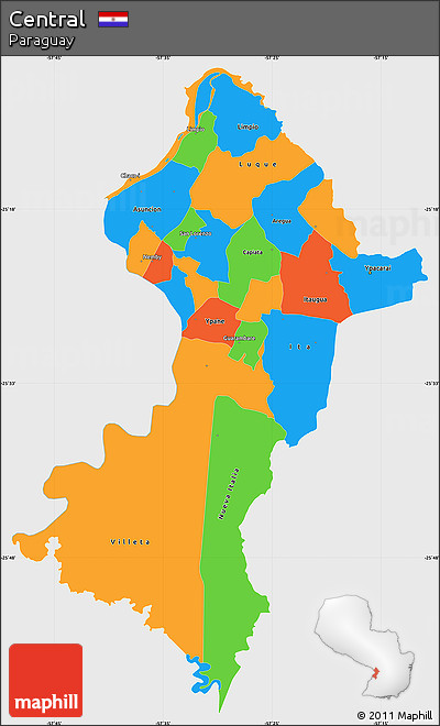 Political Simple Map of Central, single color outside