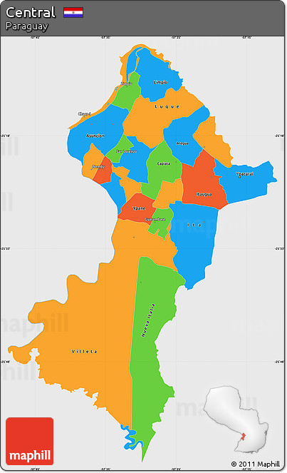 Political Simple Map of Central, single color outside