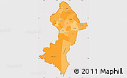 Political Shades Simple Map of Central, cropped outside