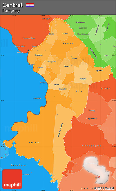 Political Shades Simple Map of Central