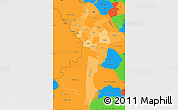 Political Shades Simple Map of Central, political outside