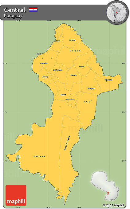 Savanna Style Simple Map of Central, cropped outside