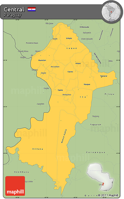 Savanna Style Simple Map of Central