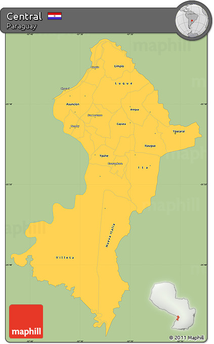 Savanna Style Simple Map of Central, single color outside