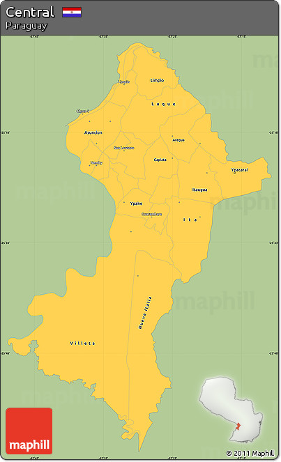 Savanna Style Simple Map of Central, single color outside