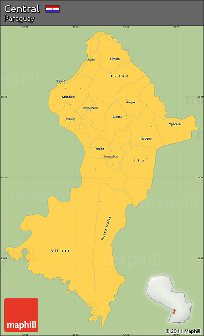 Savanna Style Simple Map of Central, single color outside