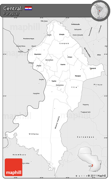 Silver Style Simple Map of Central