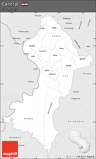 Silver Style Simple Map of Central