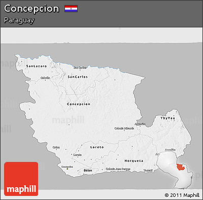 Gray 3D Map of Concepcion, single color outside