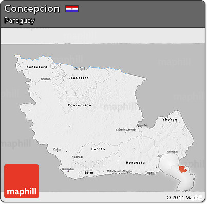 Gray 3D Map of Concepcion, single color outside