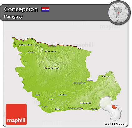 Physical 3D Map of Concepcion, cropped outside