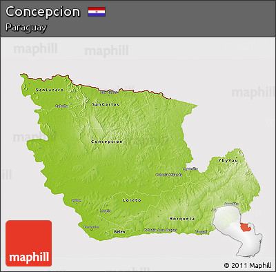 Physical 3D Map of Concepcion, cropped outside