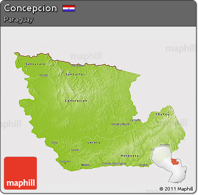 Physical 3D Map of Concepcion, cropped outside