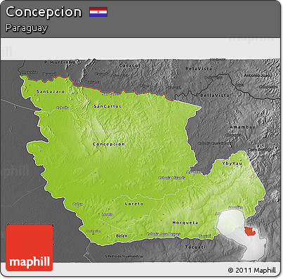 Physical 3D Map of Concepcion, darken, desaturated